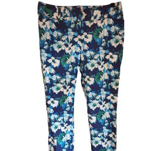 Floral Printed Slim Fit Pants Size 2 White House Black Market Womens Stretch Cot